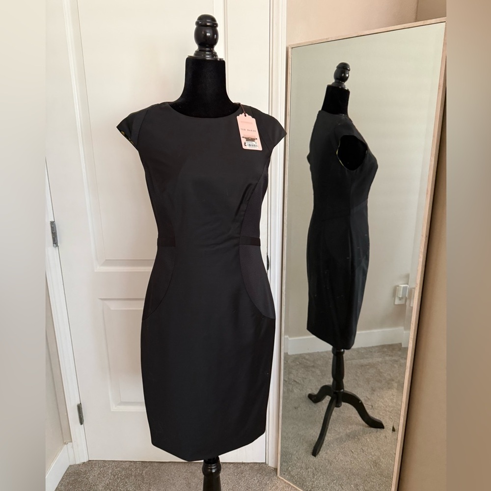 Ted Baker Shiny Lavanta Suit Dress in Black Size 2 equal to US 6